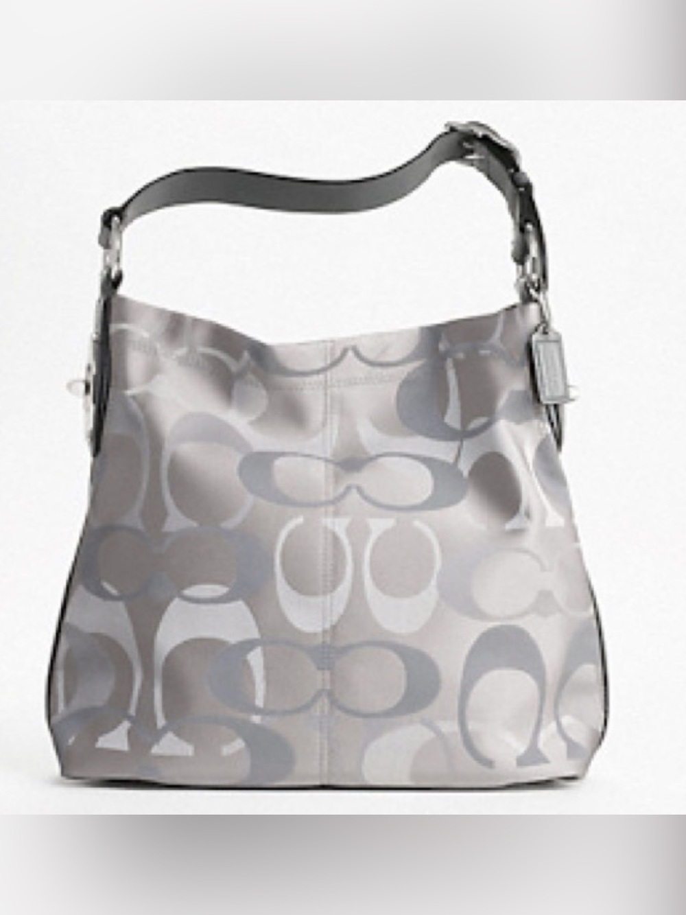 ❌NOT FOR SALE❌ Coach 2011 EUC Penelope Optic Signature Hobo Bag silver monogram
